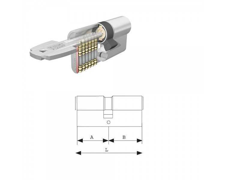 Cilindro Tesa Seguridad T60 /35x35 Niquelado Leva Corta