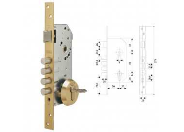 Cerradura Tesa Seguridad R100B566 Esmaltada