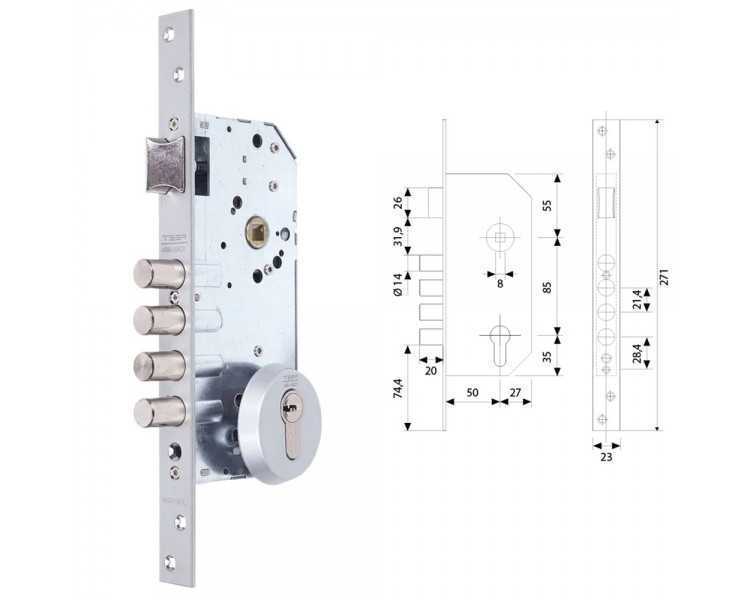 Cerradura Tesa Seguridad R100b566 Cromo