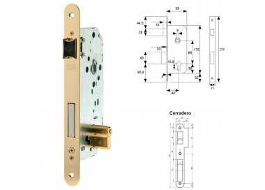 Cerradura Tesa 2030-hl/40 Canto Redondo