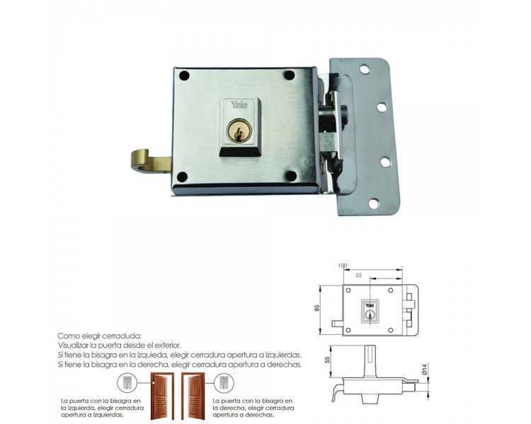 Cerradura Yale    6-10-hn/ Derecha