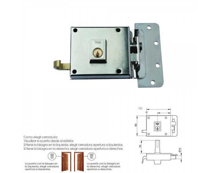 Cerradura Yale 6-12-hn/ Derecha