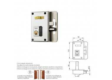 Cerradura Yale   10-hn/ Derecha