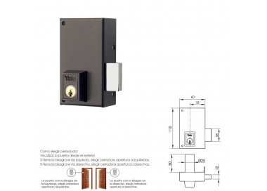 Cerradura Yale   56-c/hpr/60/ Derecha