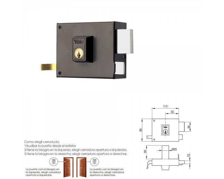 Cerradura Yale  125-a/hp/10/ Derecha