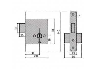 Cerradura Ucem 5300-hl/60