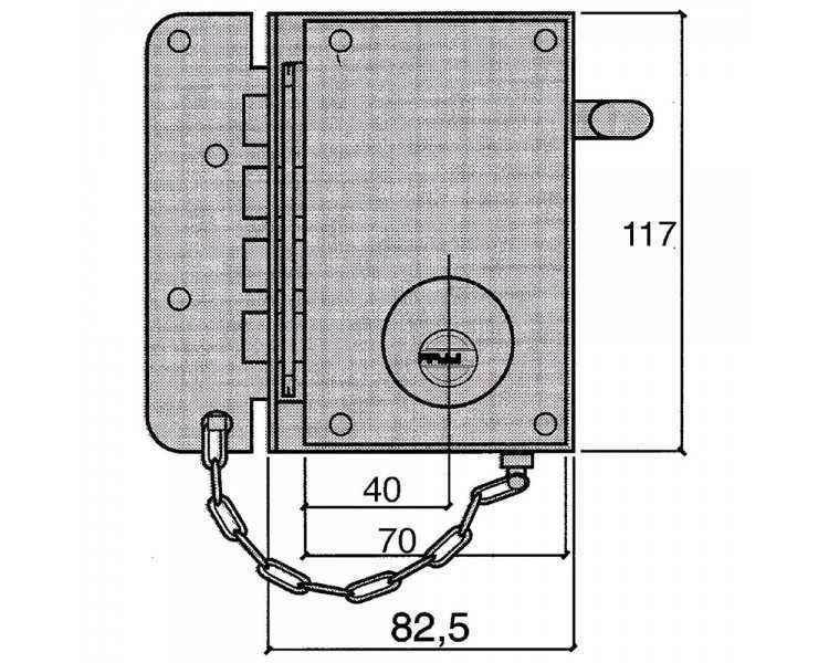 Cerradura Ucem Seguridad 4500-s/he/ Derecha