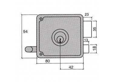 Cerradura Ucem 4125-hb/ 8/ Derecha
