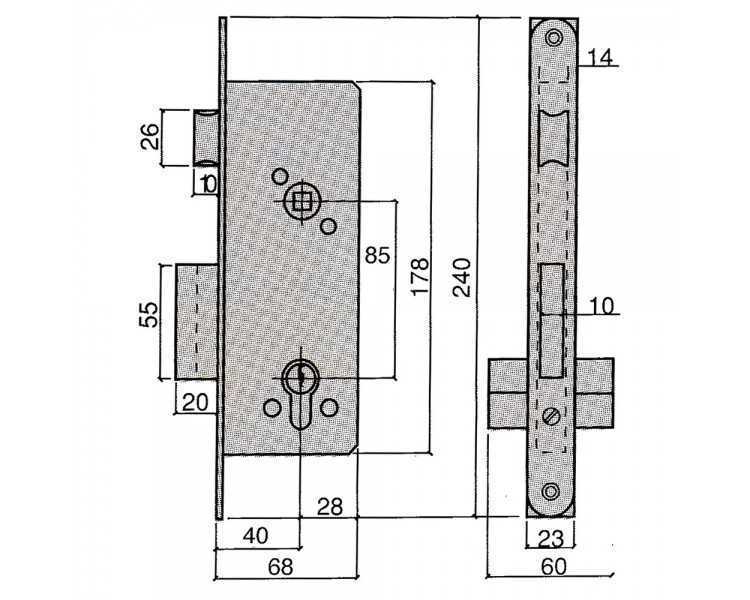 Cerradura Ucem 5255-hl/40