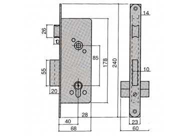 Cerradura Ucem 5255-hl/40