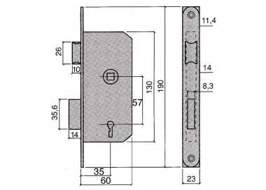 Cerradura Ucem 6134-hl/35