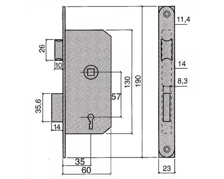 Cerradura Ucem 6134-hl/45