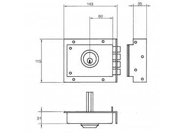 Cerradura Jis  229           8x12/ Derecha