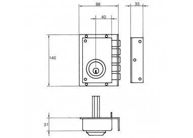 Cerradura Jis  242           11x7 Derecha