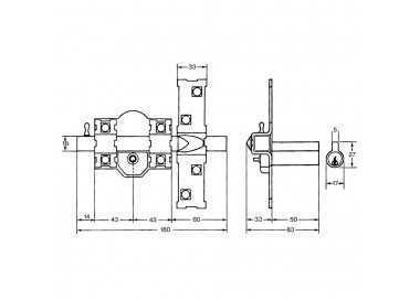 Cerrojo Fac 305-r/ 80-n/ derecha