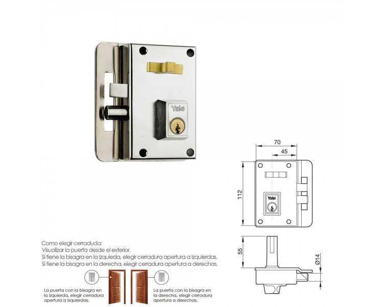 Cerradura Yale   10-0-hn/ izquierda