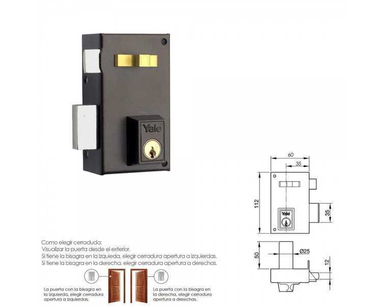 Cerradura Yale   56-a/hpr/60/ Izquierda