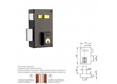 Cerradura Yale   56-a/hpr/60/ Izquierda