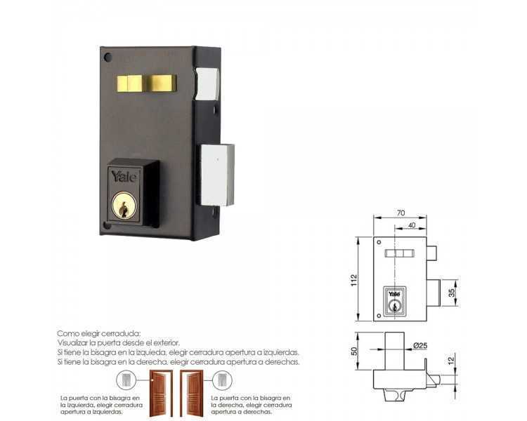 Cerradura Yale   56-a/hp/70/ Derecha