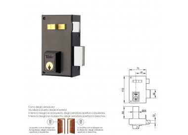 Cerradura Yale   56-a/hpr/70/ Derecha