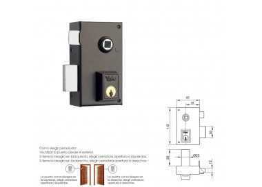 Cerradura Yale 56-b/hpr/60/ Izquierda Cerradura Yale 56-b/hpr/60/ Izquierda