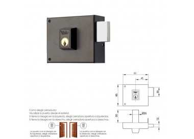 Cerradura Yale  124-a/hpr/ 8/ Derecha