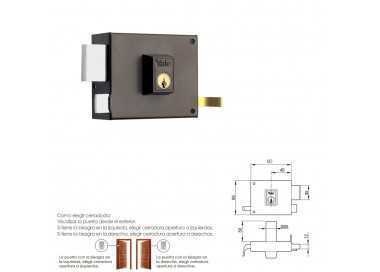 Cerradura Yale  125-a/hpr/ 8/ Izquierda