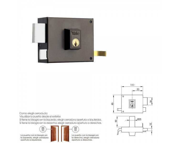 Cerradura Yale  125-a/hp/10/ Izquierda