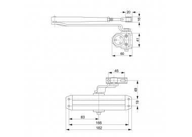 Cierrapuertas Tesa DC110  F2-3 Sin Retenedor Plateado