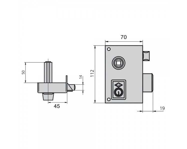 Cerradura Cvl 156br/70/he Derecha