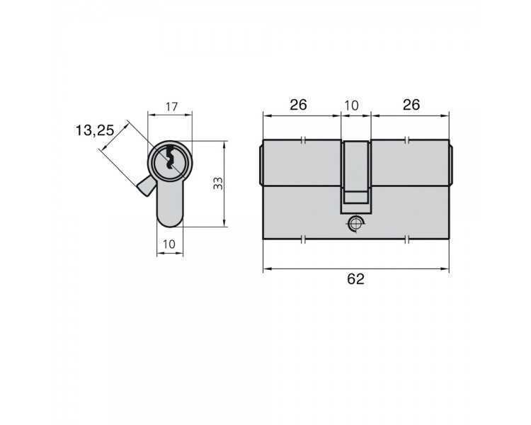Cilindro Cvl 5990/26x26/ln Leva Corta