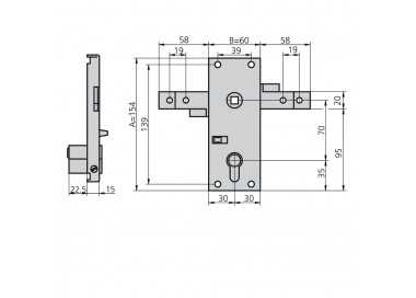 Cerradura Cvl 11b/m Con Manilla Puertas Basculantes