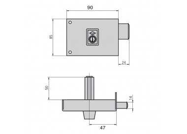 Cerradura Cvl 1124a/  8/he Derecha