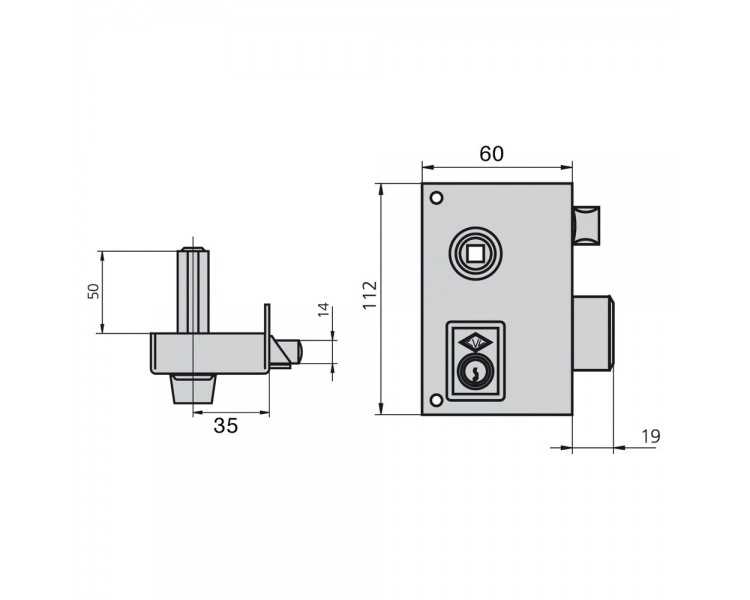 Cerradura Cvl 156b/60/he Derecha