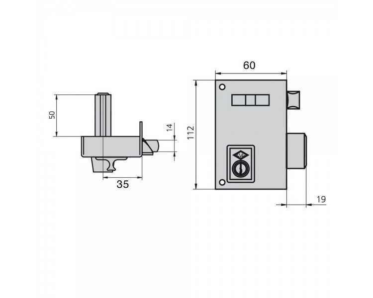 Cerradura Cvl 156a/60/he Derecha