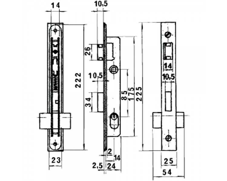Cerradura Lince 5550  Aluminio  14 mm.
