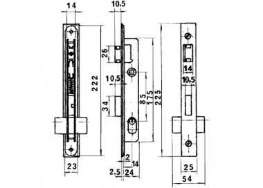 Cerradura Lince 5550  Aluminio  14 mm.