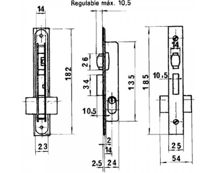 Cerradura Lince 5551 Aluminio   14 mm.