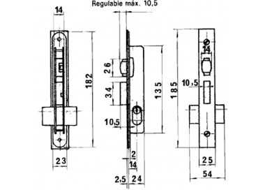 Cerradura Lince 5551 Aluminio   14 mm.