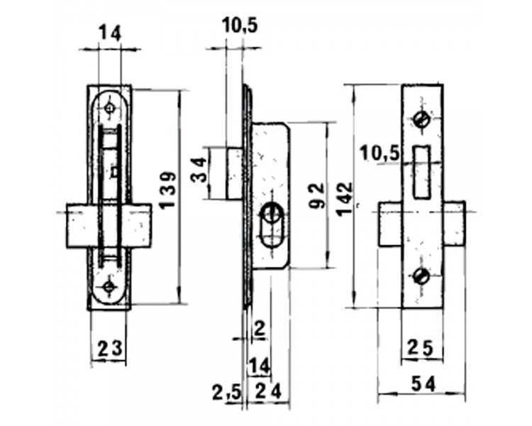 Cerradura Lince 5552 Aluminio   14 mm.