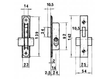 Cerradura Lince 5552 Aluminio   14 mm.
