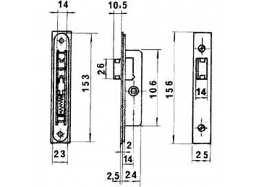 Cerradura Lince 5553 Aluminio   14 mm.