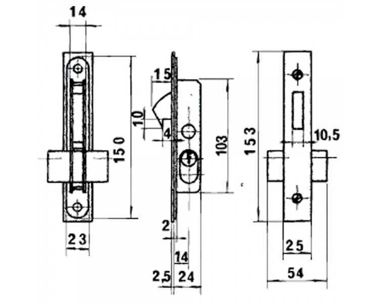 Cerradura Lince 5555 Aluminio   14 mm.