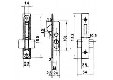 Cerradura Lince 5555 Aluminio   14 mm.