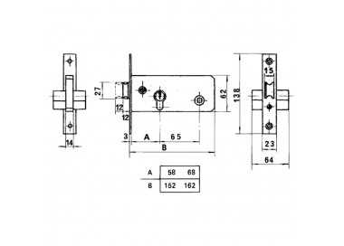 Cerradura Lince 5557         Inoxidable / 60 mm.
