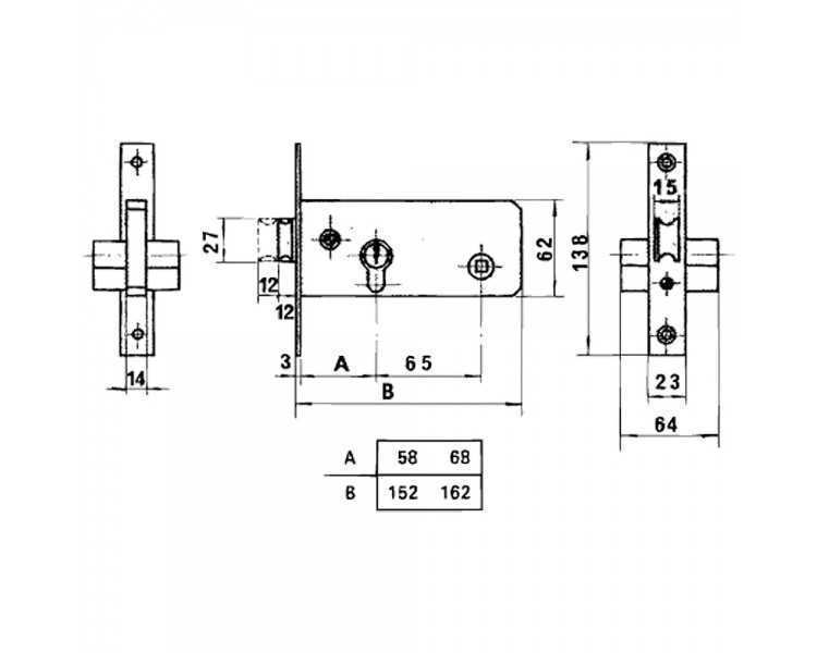 Cerradura Lince 5557         Inoxidable / 70 mm.