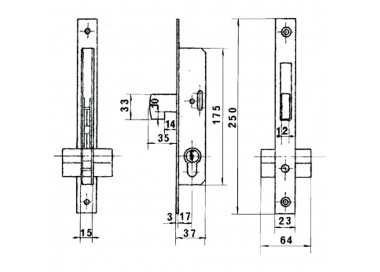 Cerradura Lince 5582n        Hn/17 mm.