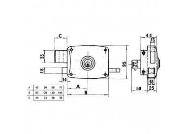 Cerradura Lince 5124A-BO/ 80 Derecha
