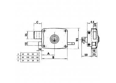 Cerradura Lince 5124A-BO/100 Derecha