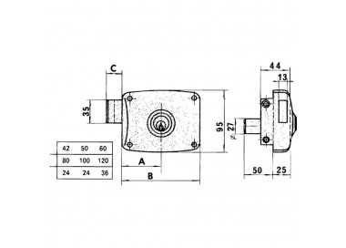 Cerradura Lince 5125A-BO/120 Derecha